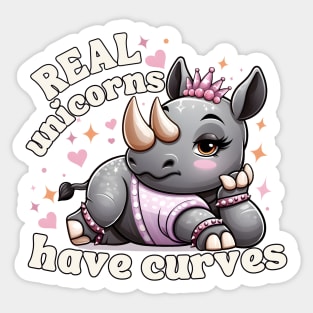 Real Unicorns Have Curves Sticker